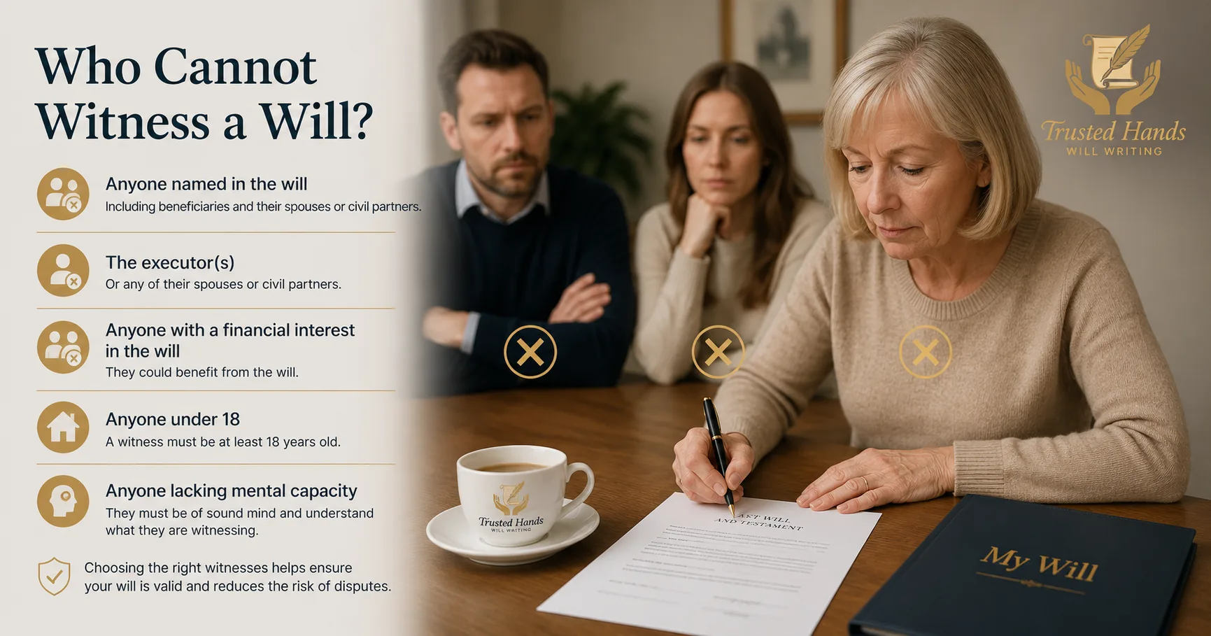 Who cannot witness a will?